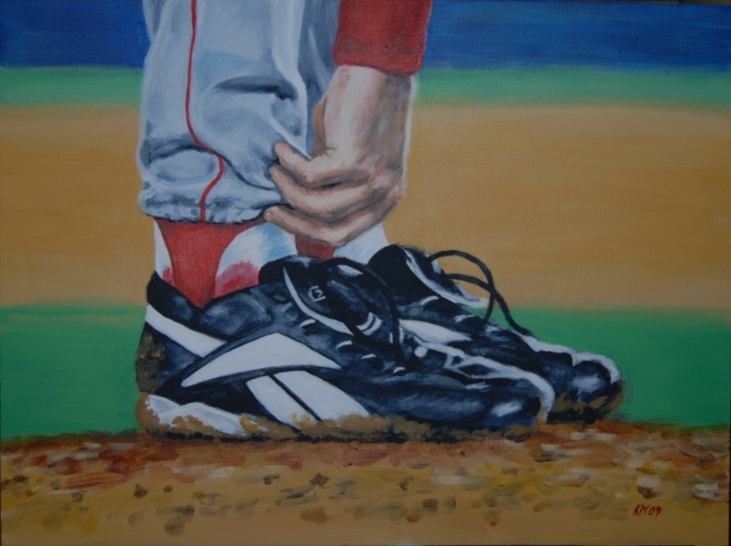 Bloody Sock, acrylic on canvas, 2009