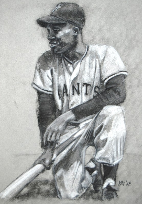 Say Hey, charcoal on paper, 2008