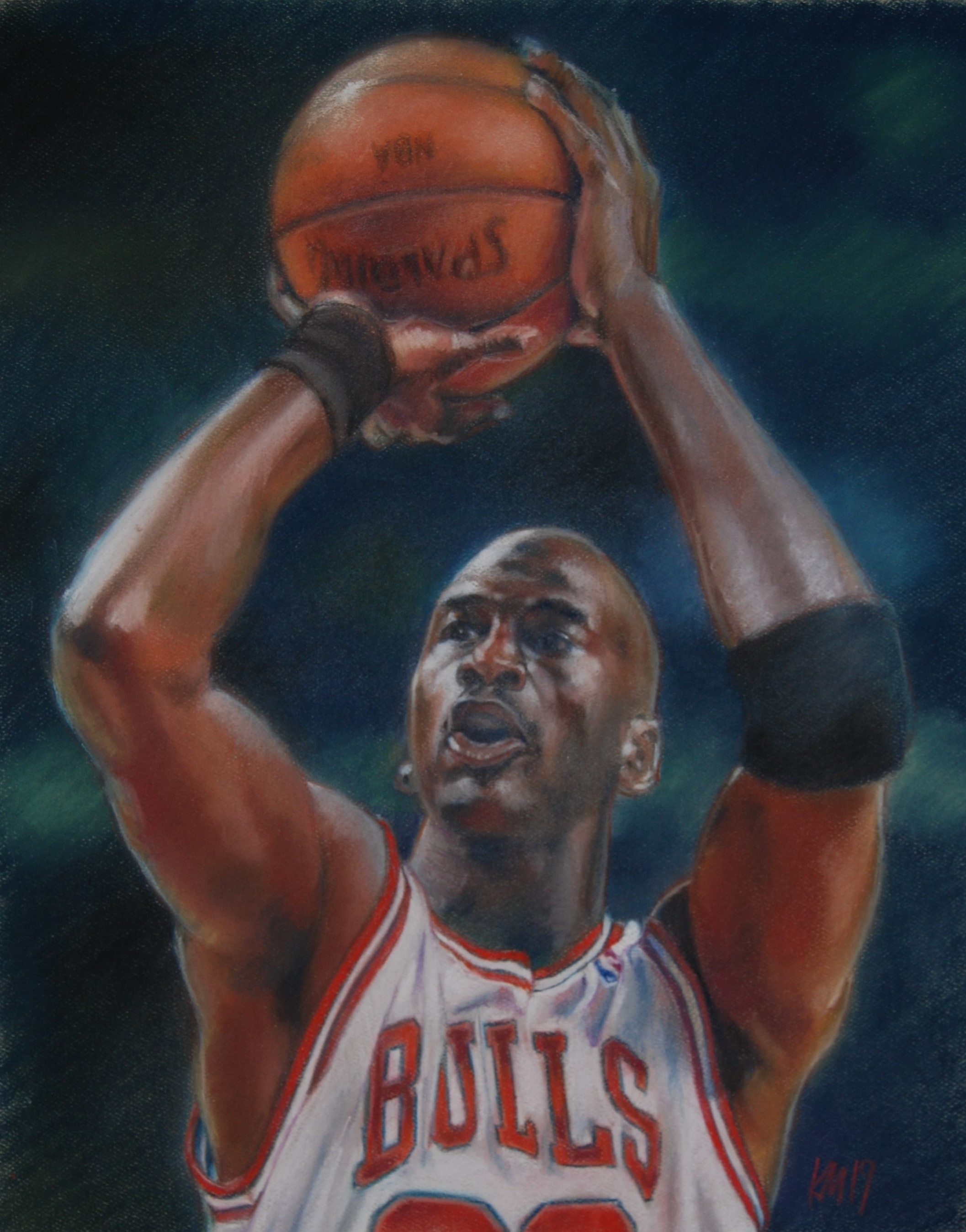 His Airness, color pastel on paper, 2019
