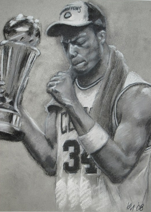 Finals MVP, charcoal on paper, 2008