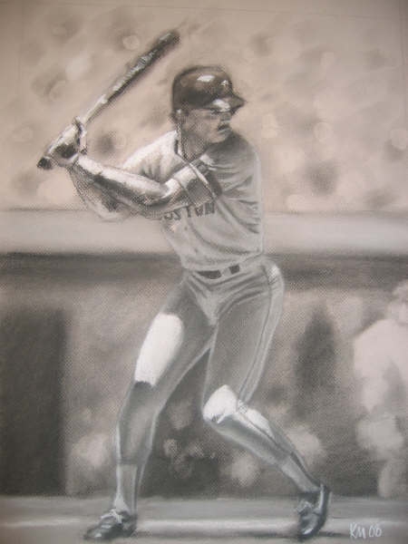Dwight Evans, charcoal on paper, 2008