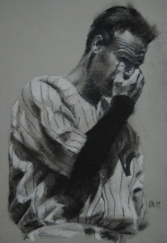 The Luckiest Man, charcoal on paper, 2009