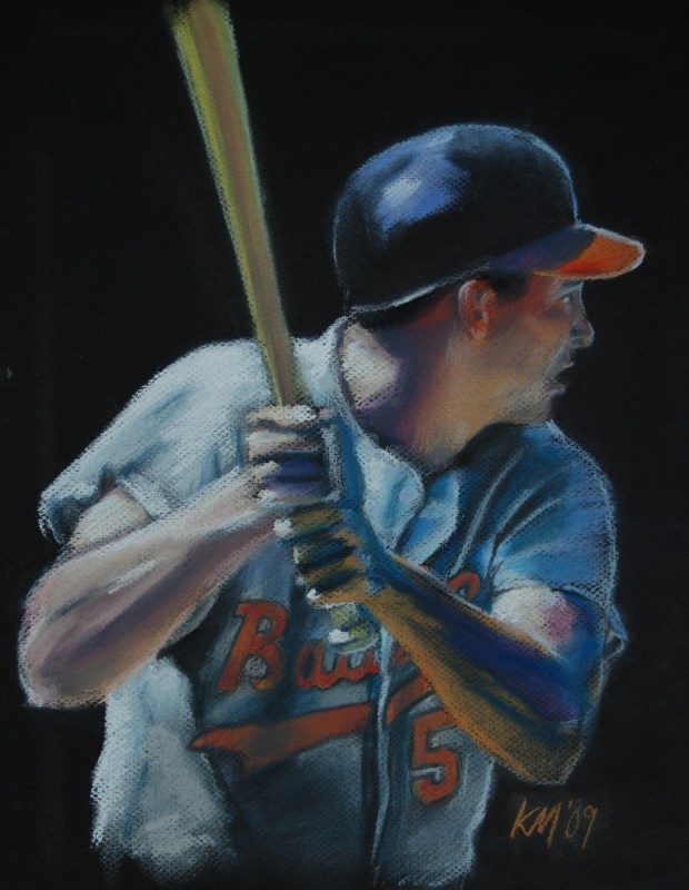 Brooks Robinson, color pastel on paper, 2009