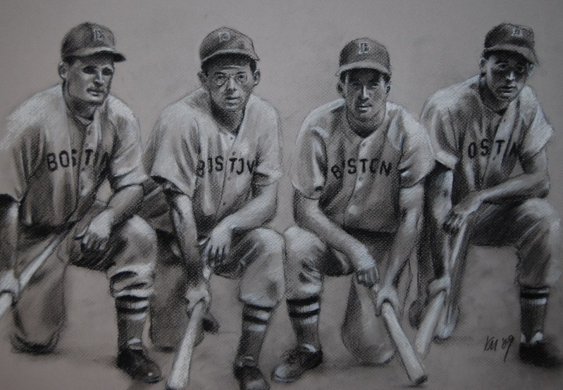 The Teammates, charcoal on paper, 2009