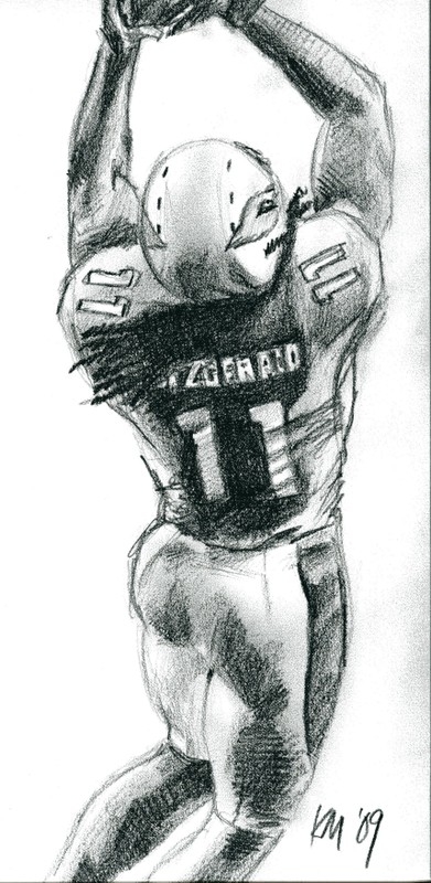 Larry Fitzgerald, pencil on paper, 2009
