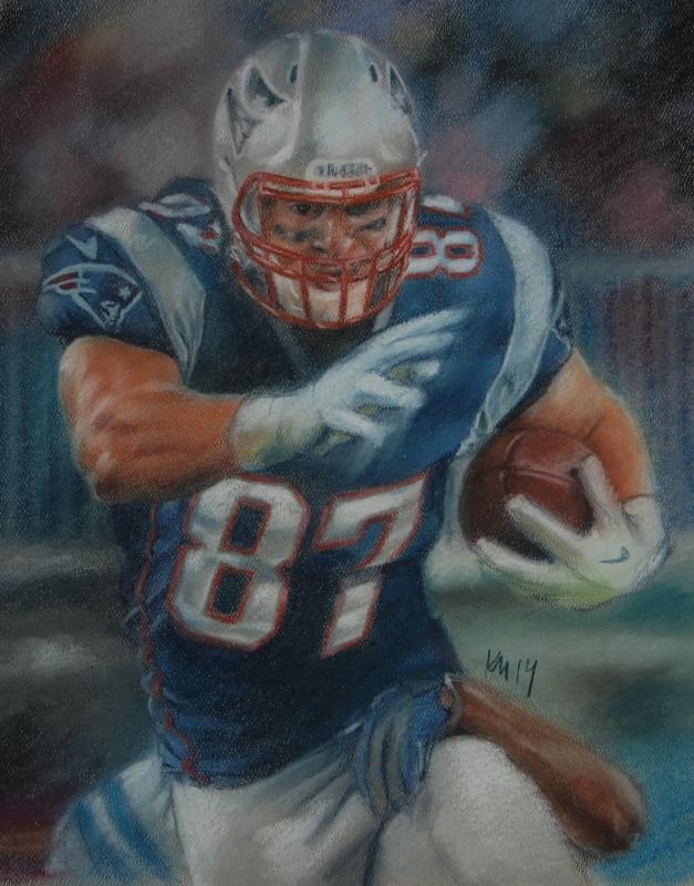 Gronk Smash!, color pastel on paper, 2014